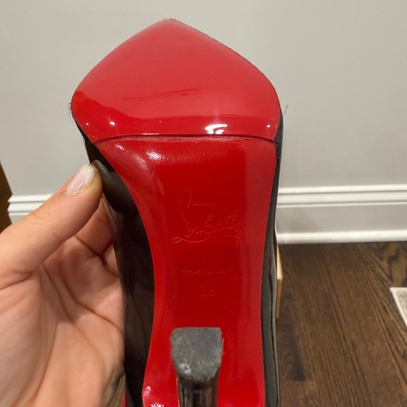 New Christian Louboutin So Kate 120mm Black Patent Leather Size EU 38 US 7.5 - Picture 5 of 17